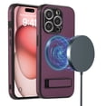 thumbnail image 1 of ELEHOLD Magnetic for iPhone 13 Pro Leather Case,Compatible with Magsafe,Built-in Invisible Stand,Premium PU Leather Slim Magnetic Case Kickstand Protective Phone Case for iPhone 13 Pro,Winered, 1 of 7