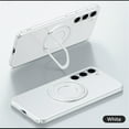 thumbnail image 1 of ELEHOLD Matte Case for Samsung Galaxy S23 6.1" Strong Magnetic Compatible with MagSafe Hidden Bracket Kickstand Shockproof Anti-Scratch Slim Cover,White, 1 of 6