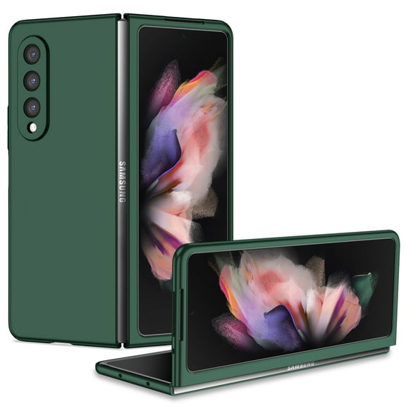ELEHOLD Matte Case for Samsung Galaxy Z Fold 3 Anti-Scratch Ultra Slim Lightweight Case Shockproof Protective Cover for Samsung Z Fold 3(2021 released),Darkgreen