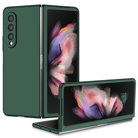 ELEHOLD Matte Case for Samsung Galaxy Z Fold 3 Anti-Scratch Ultra Slim Lightweight Case Shockproof Protective Cover for Samsung Z Fold 3(2021 released),Darkgreen