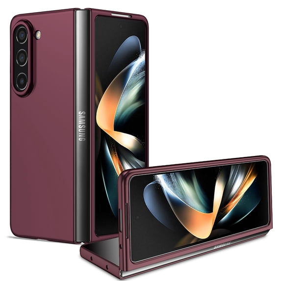 ELEHOLD Matte Case for Samsung Galaxy Z Fold 5,Anti-Scratch Ultra Slim Lightweight Case Shockproof Protective Cover for Samsung Z Fold 5 5G(2023),Winered