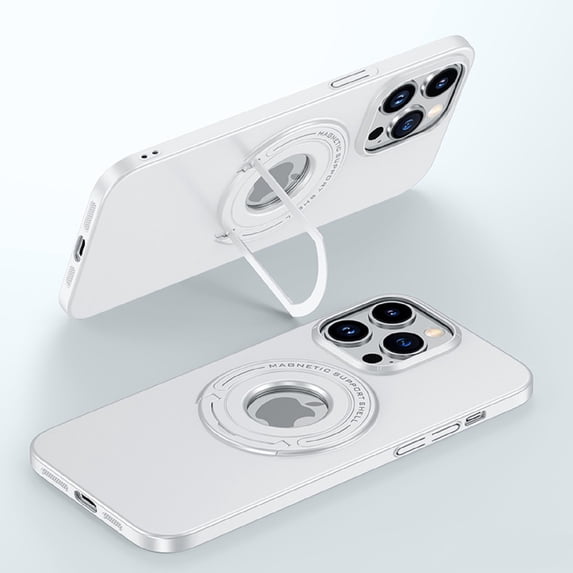 ELEHOLD Matte Case for iPhone 14 Pro,6.1" Strong Magnetic Compatible with MagSafe Hidden Bracket Kickstand Shockproof Anti-Scratch Slim Cover,White