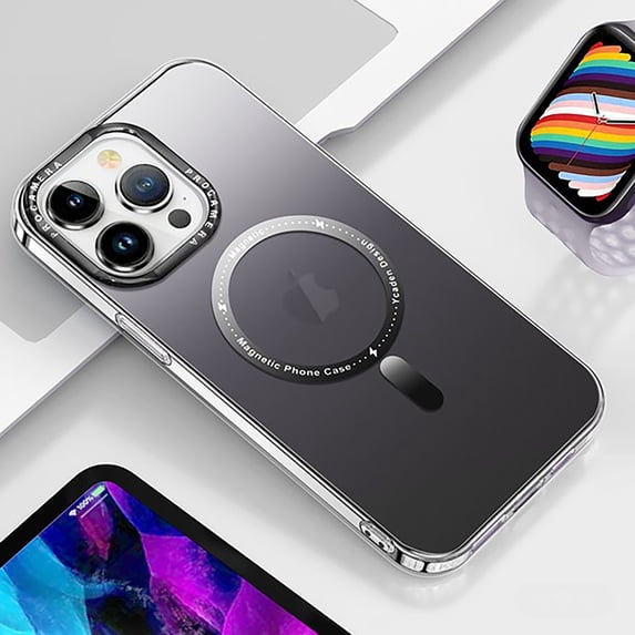 ELEHOLD Matte Magnetic Case for iPhone 15 Pro -6.1 inch,Gradient Translucent Case Compatible with Magsafe Charging Slim Thin Shockproof Anti-Scratch Case for iPhone 15 Pro,Black
