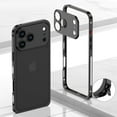 thumbnail image 1 of ELEHOLD Metal Frame Case For iPhone 17 Pro , Metal Frame Heat Dissipation Net Detachable Lens Cap Rugged Shockproof Bumper Frame Phone Case Cover For iPhone 17 Pro,Black, 1 of 6