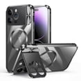 thumbnail image 1 of ELEHOLD Metal Magnetic for iPhone 14 Pro Max Case with Stand, MagSafe Compatible Case with Full Camera Lens Protection, Metal Aluminum Alloy Bumper Magnetic Case with Safety Lock,Black, 1 of 7