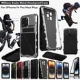 thumbnail image 1 of ELEHOLD Military-Grade Metal Rugged Case Compatible with iPhone 14 Pro Max 6.7 inch Aviation Aluminum Metal Hard Metallic materials and Soft TPU Design with Shockproof Full Phone Protection , Black, 1 of 11