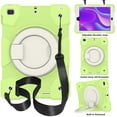 thumbnail image 1 of ELEHOLD Military Grade Shockproof Case For iPad mini 5/mini 4, Heavy Duty Protection Ring Stand Cover, Adjustable Angel, Detachable Shoulder Strap,  Matcha Green, 1 of 10