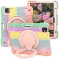 thumbnail image 1 of ELEHOLD Military Grade Shockproof Case For iPad Pro 11 2024, Heavy Duty Protection Ring Stand Cover, Adjustable Angel, Detachable Shoulder Strap, Pencil Holder, Colorful Rosegold, 1 of 11