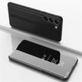 thumbnail image 1 of ELEHOLD Mirror Vertical Protective Case for Samsung Galaxy S23 Plus Full Body Protection Curved Streamer Plating Fashion Kickstand Shockproof Scratch-Resistant Case for Samsung S23+,Black, 1 of 7