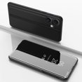 thumbnail image 1 of ELEHOLD Mirror Vertical Protective Case for iPhone 16 Plus Full Body Protection Curved Streamer Plating Fashion Kickstand Shockproof Scratch-Resistant Case for iPhone 16 Plus,Black, 1 of 8