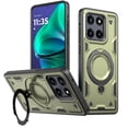 thumbnail image 1 of ELEHOLD For Moto G  5G(2025) Ergonomic Design Military Grade Shockproof Protective Case Magnetic Ring Stand Rugged Cover, Non-Slip, Support Wireless Charging, Olivegreen, 1 of 6