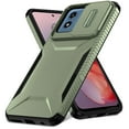 thumbnail image 1 of ELEHOLD for Moto G Play 4G 2024 Case,Military Grade Drop Protection Heavy Duty Non-slip Rugged Shockproof Protective Case with Slide Window Cover for Moto G Play 4G 2024,Darkgreen, 1 of 7