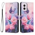 thumbnail image 1 of ELEHOLD For Moto G Power 5G 2024 Floral Embossed PU Leather Wallet Case,Magnetic Flip Folio Card Slots, Kickstand Wallet Case Cover with Wrist Strap,B, 1 of 8