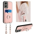thumbnail image 1 of ELEHOLD for Moto G Stylus 5G (2024) Wallet Case,Soft PU Leather 360°Rotation Ring Kickstand Card Holder Anti-Drop Shockproof Protective Case with Crossbody Strap for Moto G Stylus 5G (2024),Rosegold, 1 of 6