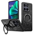 thumbnail image 1 of ELEHOLD For Moto G Stylus 5G (2025) Ergonomic Design Military Grade Shockproof Protective Case Magnetic Ring Stand Rugged Cover, Non-Slip, Support Wireless Charging, Black, 1 of 6