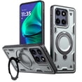 thumbnail image 1 of ELEHOLD For Moto G Stylus 5G (2025) Ergonomic Design Military Grade Shockproof Protective Case Magnetic Ring Stand Rugged Cover, Non-Slip, Support Wireless Charging, Gray, 1 of 6