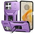 thumbnail image 1 of ELEHOLD for Motorola Moto G (2026/2025) Case with Slide Cover Protector 360° Rotation Metal Ring Kickstand Impact-Resistant Shockproof Support Magnetic Car Mount Rugged Case , Purple, 1 of 8