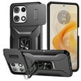 thumbnail image 1 of ELEHOLD for Motorola Moto G (2025) Case with Slide Cover Protector 360° Rotation Metal Ring Kickstand Impact-Resistant Shockproof Support Magnetic Car Mount Rugged Case ,Black, 1 of 8