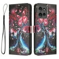 thumbnail image 1 of ELEHOLD For Motorola Moto G Stylus 5G (2025) Floral Embossed PU Leather Wallet Case,Magnetic Flip Folio Card Slots, Kickstand Wallet Case Cover with Wrist Strap,G, 1 of 9