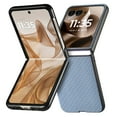 thumbnail image 1 of ELEHOLD for Motorola Razr+ 2025 /2024 Slim Folding Case , Fiber Pattern Full Body Protection Shockproof Anti-Fingerprint Anti-Scratch Protective Case for Motorola Razr+ 2025/2024 ,Blue, 1 of 9