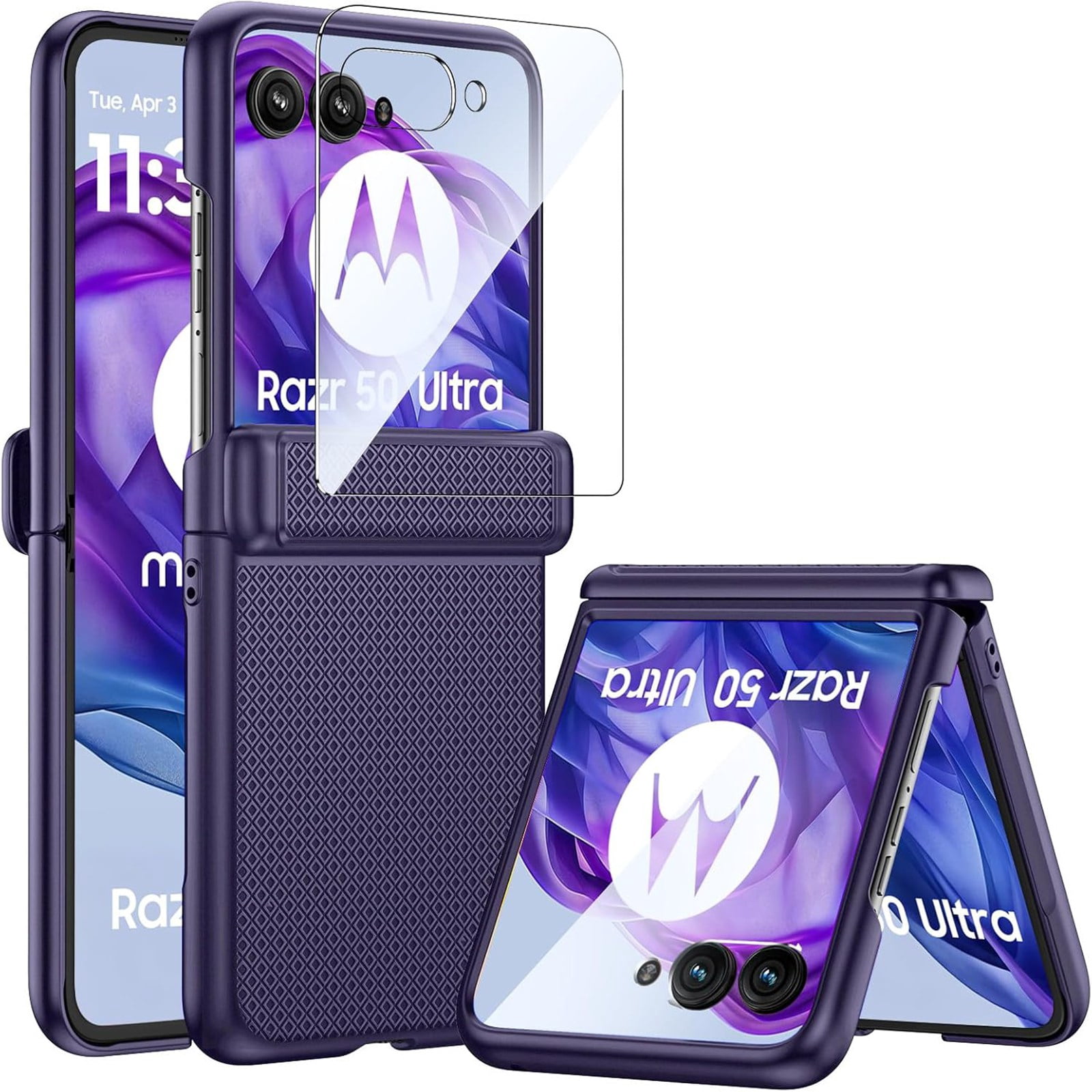 ELEHOLD for Motorola Razr+ 2025/2024 Case with Hinge Protection,Built ...