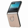 thumbnail image 1 of ELEHOLD for Motorola Razr 40 Ultra Leather Case Cover, with Metal Finger Ring Holder Slim Lightweight Shockproof Non-Slip Case for Motorola Razr 40 Ultra,Khaki, 1 of 7