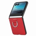 thumbnail image 1 of ELEHOLD for Motorola Razr 40 Ultra Leather Case Cover, with Metal Finger Ring Holder Slim Lightweight Shockproof Non-Slip Case for Motorola Razr 40 Ultra,Red, 1 of 7