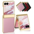 thumbnail image 1 of ELEHOLD for Motorola Razr Ultra 2025/Razr 60 Ultra Case with Built-in Screen Protector Hinge Protection, Slim Fit Plating Leather Non-Slip Shockproof Protective Case Cover,Pink, 1 of 6