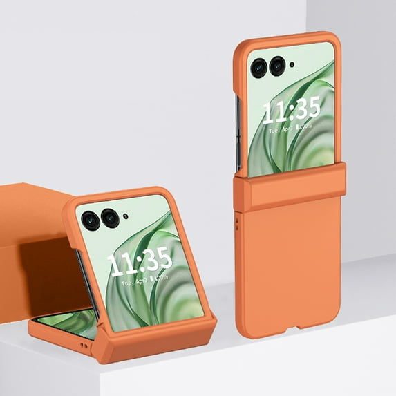 ELEHOLD for Motorola Razr Ultra 2025 / Razr 60 Ultra Case, Full Body Shockproof Slim Fit Matte Rugged Hard PC Hinge Protection Skin Friendly Non-Slip Case for Motorola Razr Ultra 2025 ,Orange