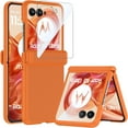 thumbnail image 1 of ELEHOLD for Motorola Razr Ultra 2025/Razr 60 Ultra Case with Hinge Protection,Built-in Front Screen Protector,  Anti-Slip Grip Light-Weight Rugged Case Cover,Orange, 1 of 10