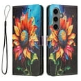thumbnail image 1 of ELEHOLD For Motorola Samsung Galaxy S25 FE Floral Embossed PU Leather Wallet Case,Magnetic Flip Folio Card Slots, Kickstand Wallet Case Cover with Wrist Strap,A, 1 of 7