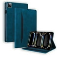 thumbnail image 1 of ELEHOLD Multi-Angle Stand Leather Case for iPad Pro 13-inch (M5) 2025 with Card Slots Kickstand Shockproof Business Men Women Case for iPad Pro 13 2025, Blue, 1 of 7