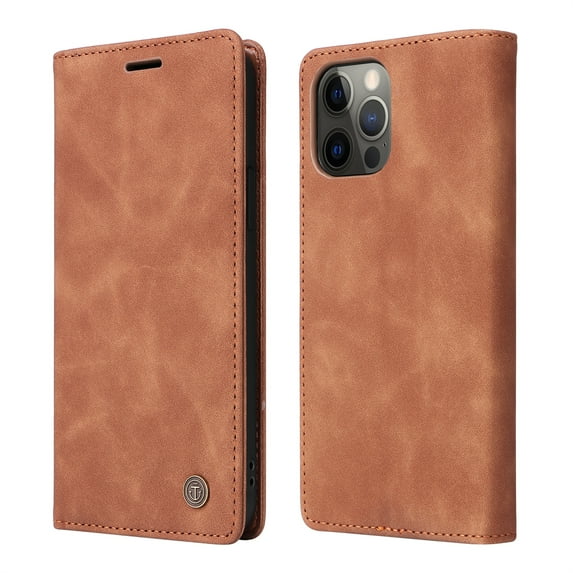 ELEHOLD Multi-Function Wallet Case for iPhone 15 Pro Max, Premium Leather Flip Wallet Magnetic Kickstand Card Holder,Hybrid Rugged Shockproof Anti-Fall Protective Cover, brown