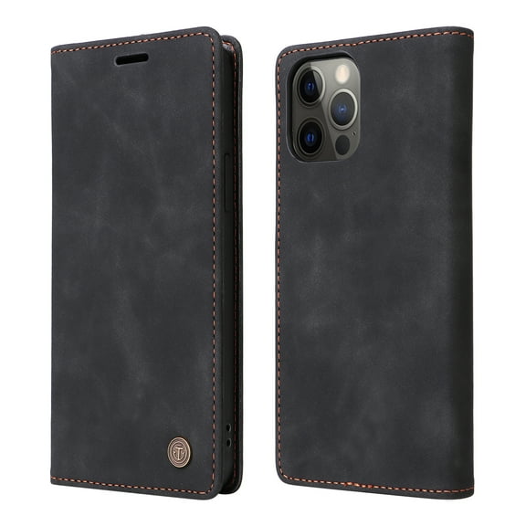 ELEHOLD Multi-Function Wallet Case for iPhone 15 Pro, Premium Leather Flip Wallet Magnetic Kickstand Card Holder,Hybrid Rugged Shockproof Anti-Fall Protective Cover, black