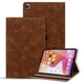 thumbnail image 1 of ELEHOLD Multi-Functional Flip Leather Case for Samsung Galaxy Tab S9 Plus/S8 Plus/S7 FE/S7 Plus with Embossed Flower Card Slots Holders Kickstand Anti-Scratch Shockproof Business Case,Brown, 1 of 4