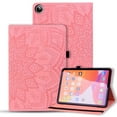 thumbnail image 1 of ELEHOLD Multi-Functional Flip Leather Case for Samsung Galaxy Tab S9/S9 FE/S8/S7 with Embossed Flower Card Slots Holders Kickstand Anti-Scratch Shockproof Business Men Women Case,Pink, 1 of 4
