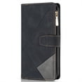 thumbnail image 1 of ELEHOLD Multi-Functional Leather Wallet Case for Google Pixel 7 Pro,Large Capacity 9 Card Slots Zipper Pocket Kickstand Magnetic Clasp Lanyard Shockproof Flip Case,Black, 1 of 7