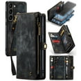 thumbnail image 1 of ELEHOLD Multi-Functional Wallet Case for Samsung Galaxy S23 6.1",Large Capacity 8 Card Slots Zipper Purse Magnetic Detachable Phone Case with Wriststrap Luxury Leather Case,Black, 1 of 8