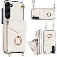 thumbnail image 1 of ELEHOLD Multi-Functional Wallet Case for Samsung Galaxy S23 Plus 6.6" Organ Card Slots RFID Blocking Ring Stand Wrist Strap Crossbody Shoulder Strap Shockproof Purse Case,White, 1 of 8