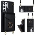 thumbnail image 1 of ELEHOLD Multi-Functional Wallet Case for Samsung Galaxy S23 Ultra 6.8" Organ Card Slots RFID Blocking Ring Stand Wrist Strap Crossbody Shoulder Strap Shockproof Purse Case,Black, 1 of 9
