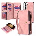 thumbnail image 1 of ELEHOLD Multi-Functional Wallet Case for Samsung Galaxy S24 Plus,with Large Capacity 11 Card Slots Zipper Bag Magnetic Detachable Leather Case Wriststrap Shockproof Galaxy S24 Plus Case - Pink, 1 of 7