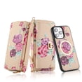 thumbnail image 1 of ELEHOLD Multi-Functional Wallet Case for iPhone 14 Pro 6.1", Large Capacity 14 Card Slots Magnetic Detachable Phone Case with Wristband Shoulder Strap Luxury Flower Purse Case,  Yellow, 1 of 11