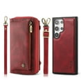 thumbnail image 1 of ELEHOLD Multi-Functional Wallet Phone Bag with Case for Samsung Galaxy S24 Ultra,Large Capacity 13 Card Slots Zipper Purse Detachable Case with Wriststrap Crossbody Strap for Samsung S24 Ultra,Red, 1 of 8