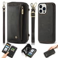 thumbnail image 1 of ELEHOLD Multi-Functional Wallet Phone Bag with Case for iPhone 15 Pro,Large Capacity 13 Card Slots Zipper Purse Detachable Case with Wriststrap Crossbody Shoulder Strap for iPhone 15 Pro,Black, 1 of 9
