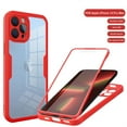 thumbnail image 1 of ELEHOLD Multilayer Rugged Clear Case for iPhone 14 Pro with Built-in Screen Protector Camera Lens Protection, Transparent Rugged TPU Silicone Full Body Phone Case, Red, 1 of 6