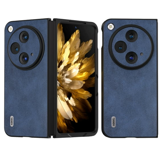 ELEHOLD for One Plus Open Leather Case,Premium PU Leather Material Shockproof Anti-Scratch Anti-Fingerprint Skin-Friendly Slim Case for One Plus Open 2023,Blue