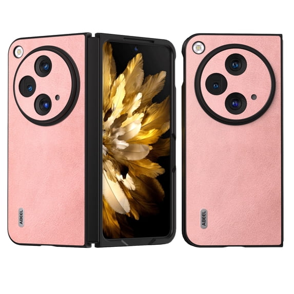ELEHOLD for One Plus Open Leather Case,Premium PU Leather Material Shockproof Anti-Scratch Anti-Fingerprint Skin-Friendly Slim Case for One Plus Open 2023,Pink