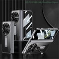 thumbnail image 1 of ELEHOLD for One Plus Open Plating Clear Case with Screen Protector,Hidden Kickstand Magnetic Hinge Protection All-Inclusive Lens Protection Full Body Shockproof Cover for OnePlus Open,Black, 1 of 10