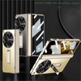 thumbnail image 1 of ELEHOLD for One Plus Open Plating Clear Case with Screen Protector,Hidden Kickstand Magnetic Hinge Protection All-Inclusive Lens Protection Full Body Shockproof Cover for OnePlus Open,Gold, 1 of 11