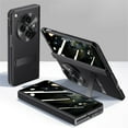 thumbnail image 1 of ELEHOLD for One Plus Open Rugged Case, Leather Texture Full Protection Case with Spring Hinge Protection Hidden Kickstand Built-in Screen Protector Shockproof Case for One Plus Open, Black, 1 of 8